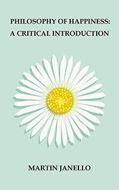 Light blue background, black writing, graphic of large, centered, white daisy flower.