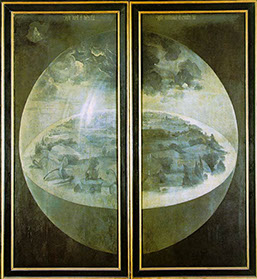 Painting by Hieronymous Bosch, a Dutch painter (ca. 1450 - 1516), depicting the globe of Earth as a garden of eden.